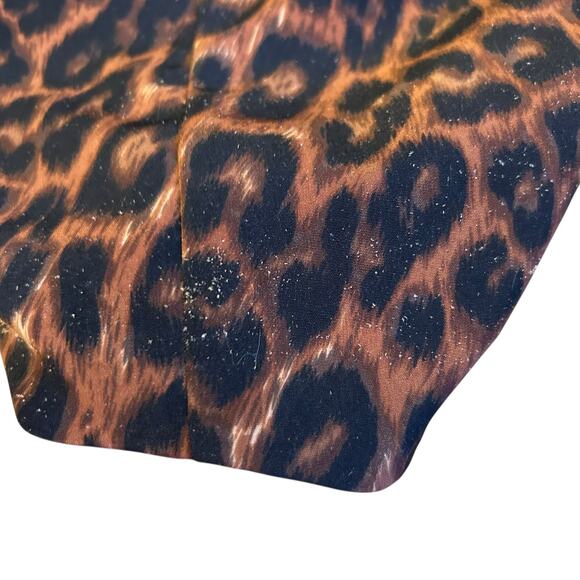 Vintage Leopard Print Wrap Dress Button Back Sleeveless Basic Editions Sz 10 - Picture 14 of 16